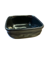 Longaberger Pottery Woven Traditions Ebony 5" Square Bowl