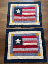 Vintage Patriotic Full/Queen Quilted 3pc Bedding Set