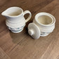 Longaberger Pottery Woven Traditions Ivory Heritage Green Cream & Sugar Set