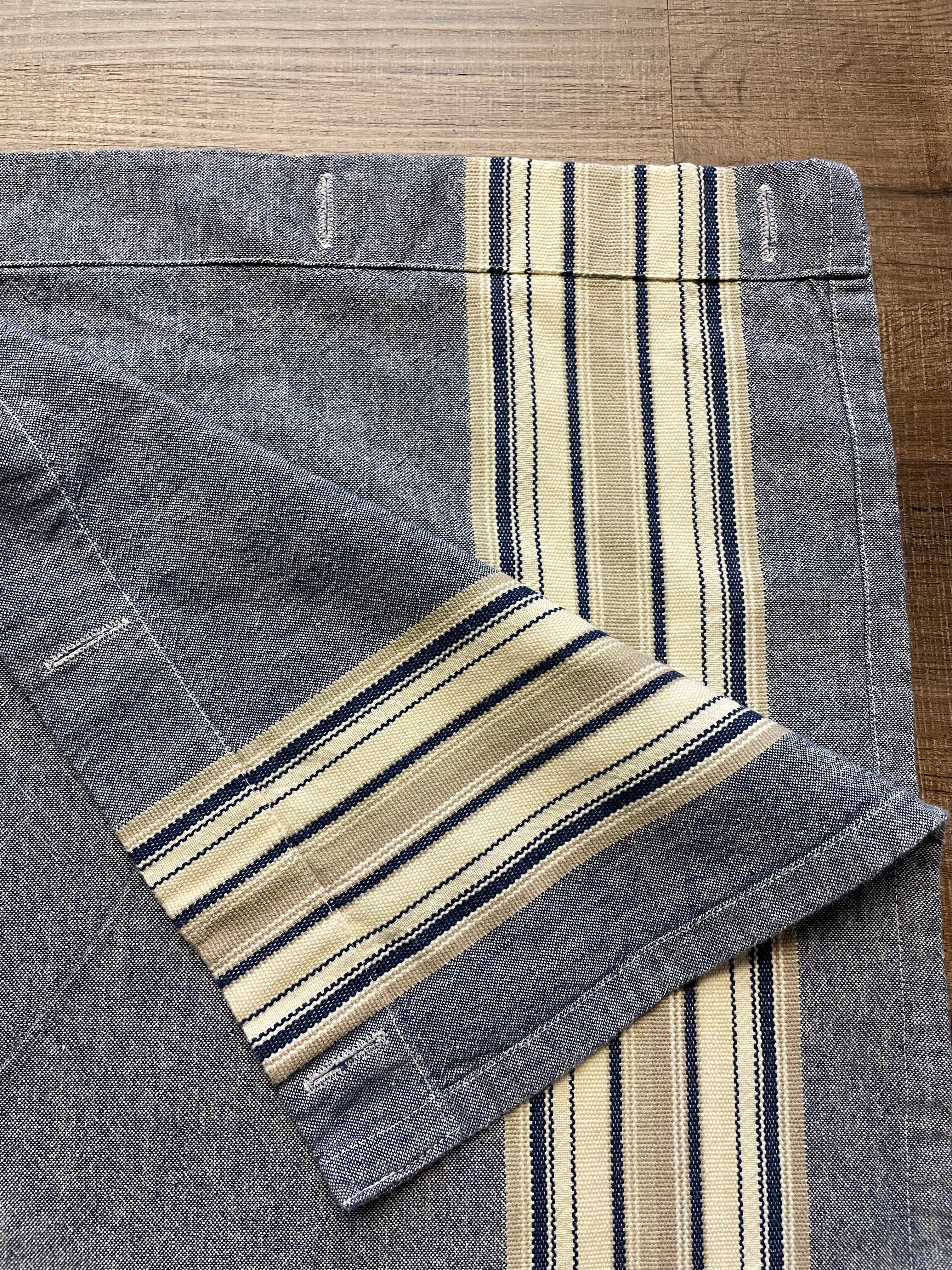 Park B. Smith Blue and Tan Shower Curtain