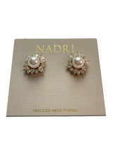 Nadri Pearl & Crystal Stud Earrings