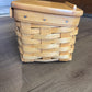 Longaberger 2001 Classic Small Recipe Basket with Lid and Protector