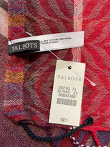 Talbots NWT Wool Blend Reversible Tassel Scarf (27x74)