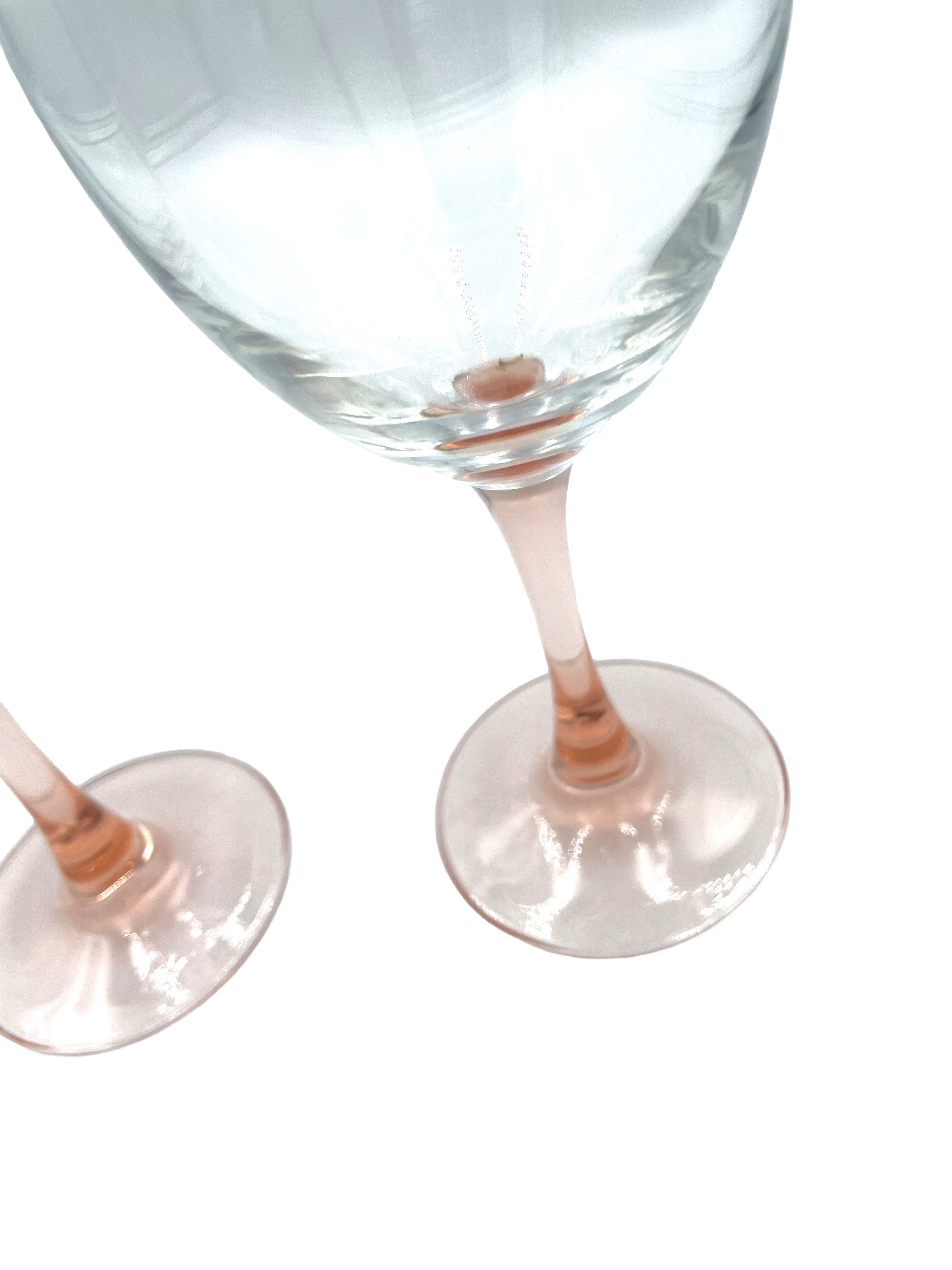 Luminarc Wine Glass Rose Pink Blush Stem (set of 2)