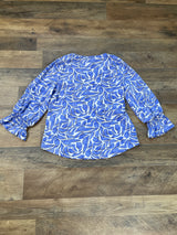 Chicos Crewneck Tee with Elastic Ruffle Sleeve (0/S) - BinxBerry Consignment