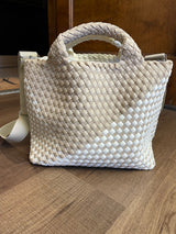 Neoprene Woven Handbag and Wristlet Set