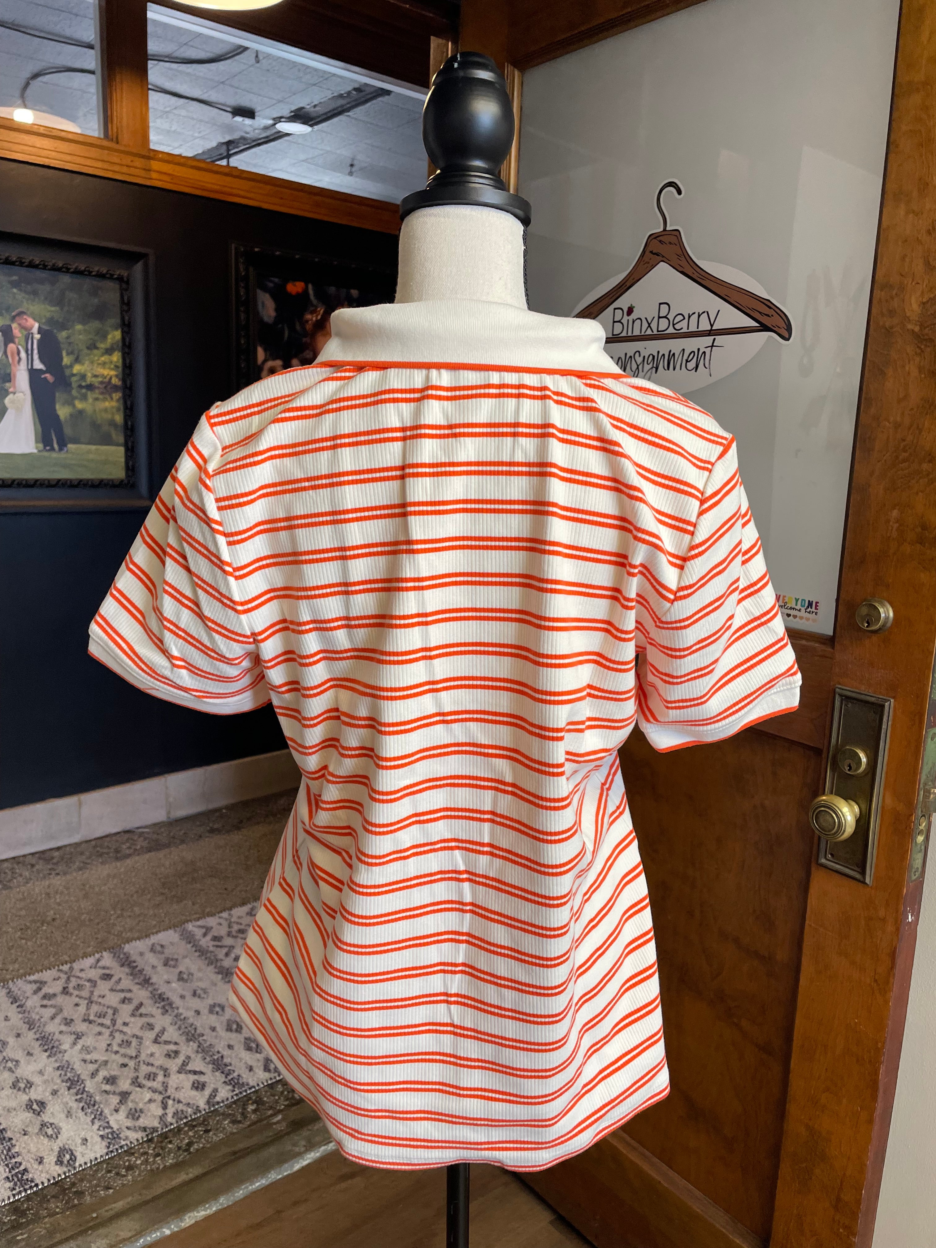 Land's End Collared Short Sleeved Top (L)