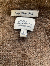 L.L.Bean Mohair Eyelash Women's Sheer Brown Cardigan (L)