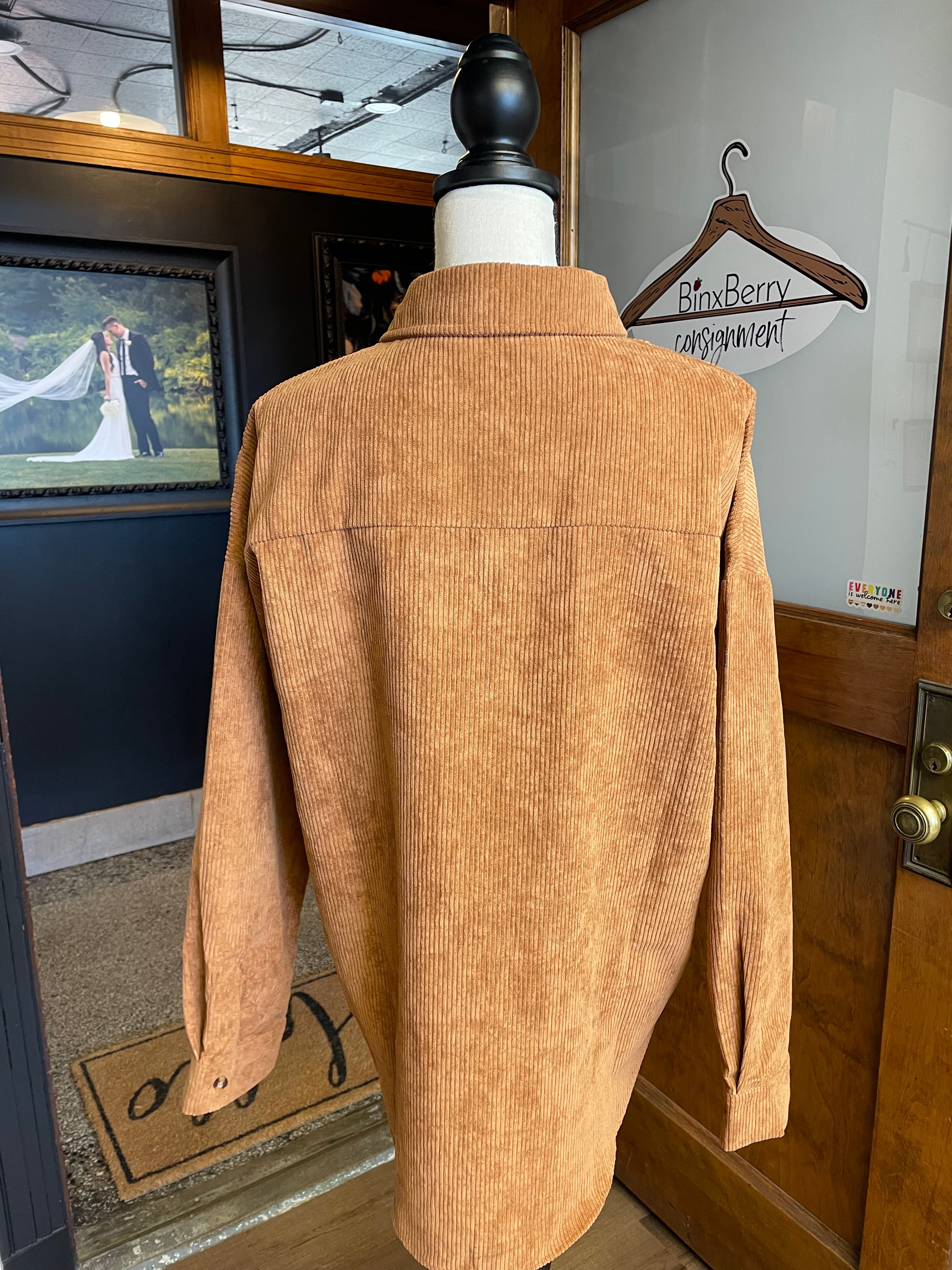 Miholl Women's Corduroy Button Down Shirt (L)