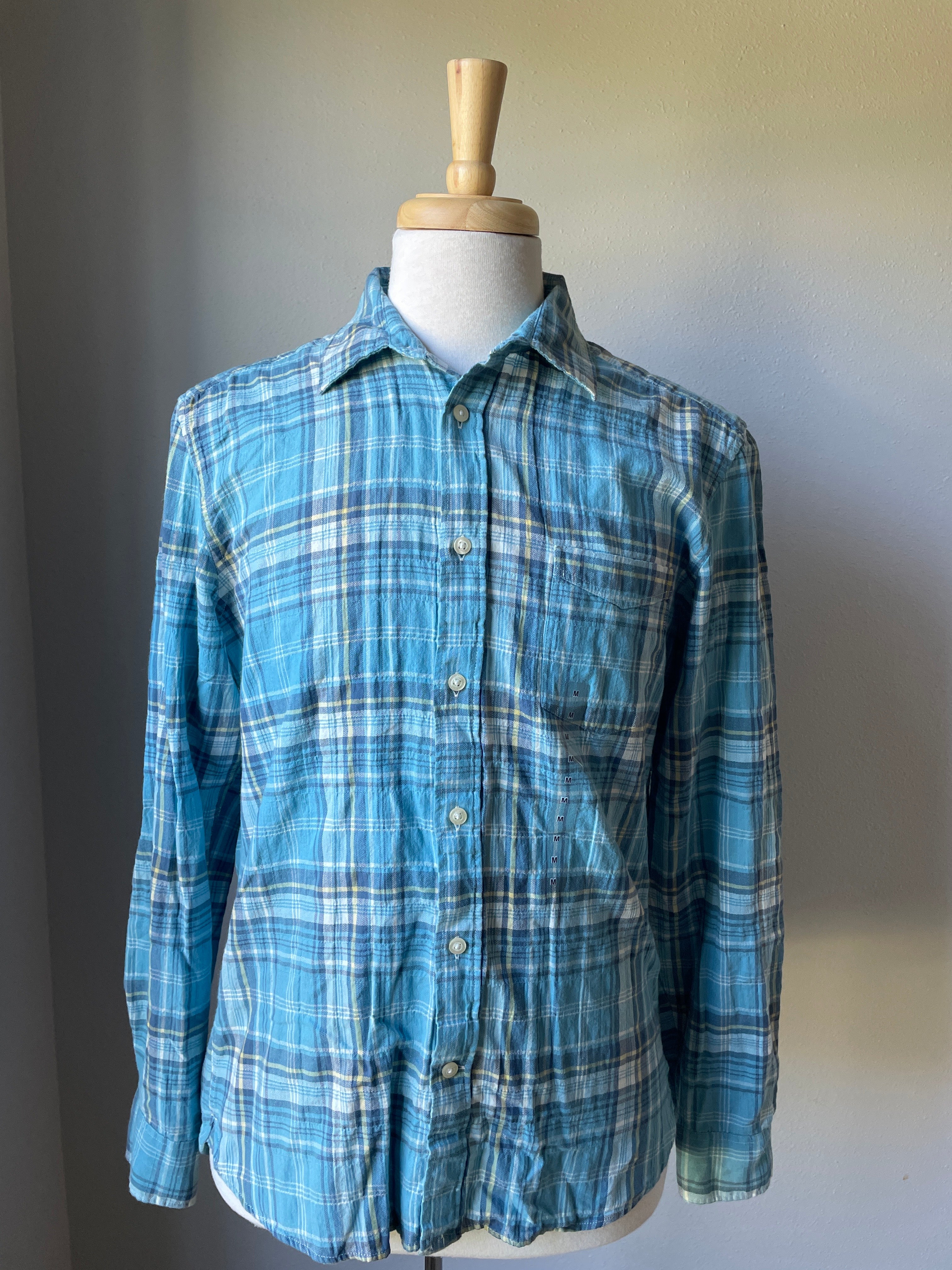 H&M L.O.G.G. Men's Blue Plaid Button Down (M)