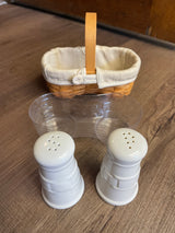 Longaberger 2002 Salt & Pepper Shaker Basket, Ivory Liner and Protector