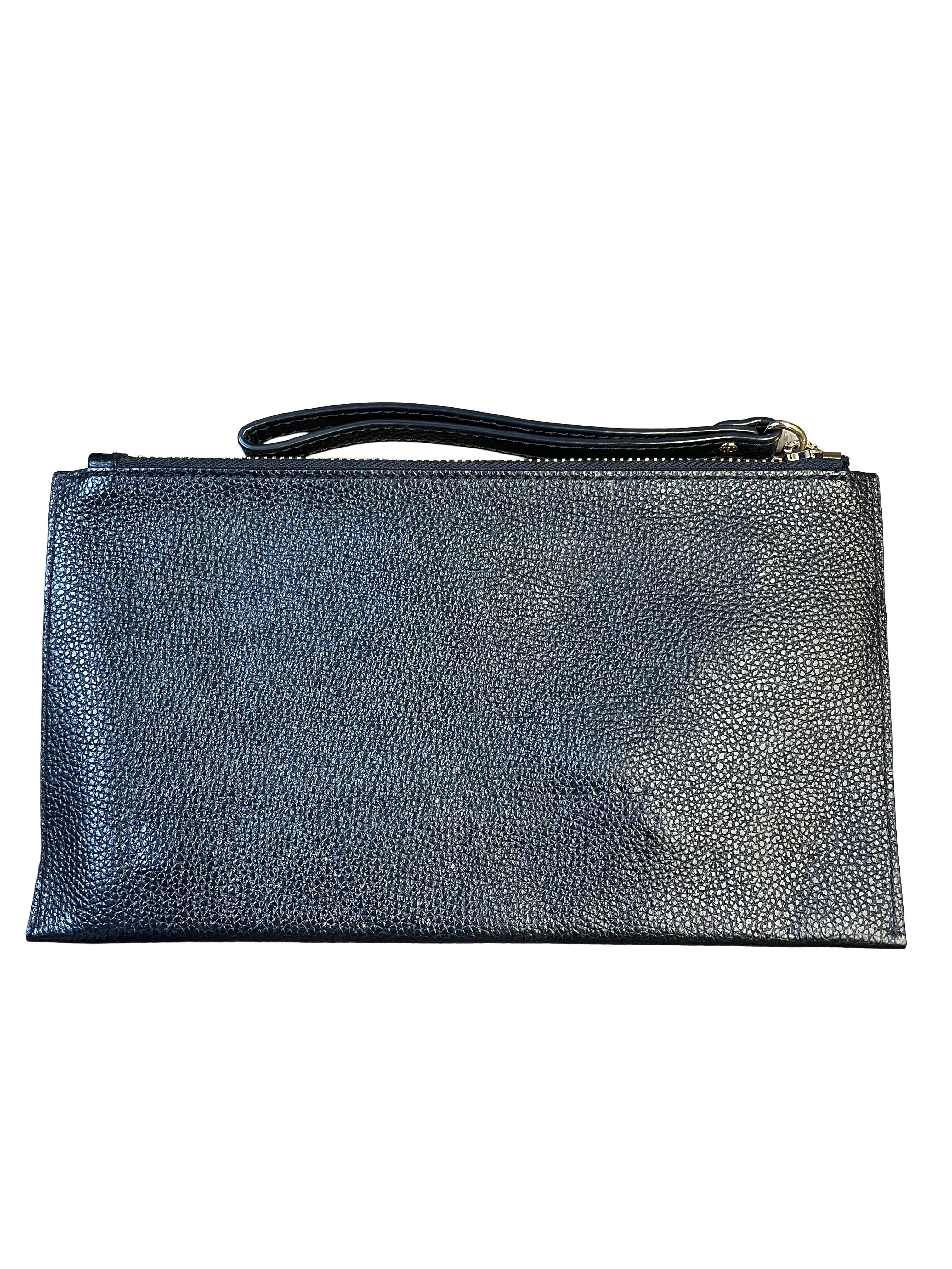 Michael Kors Zip Clutch Wristlet Black Pebbled
