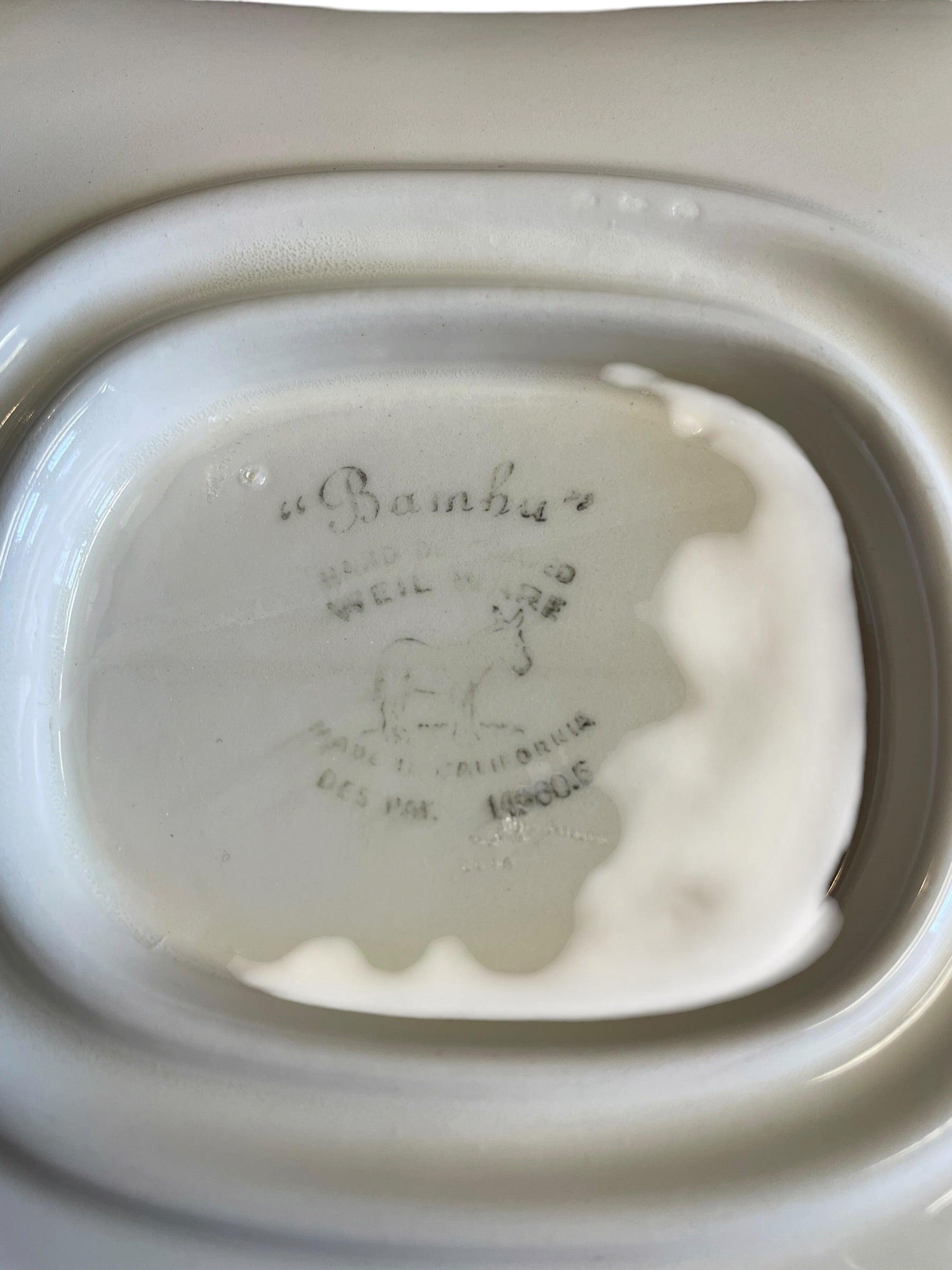 VTG California Pottery Weil Ware 1940s Bambu Pink Gravy Boat