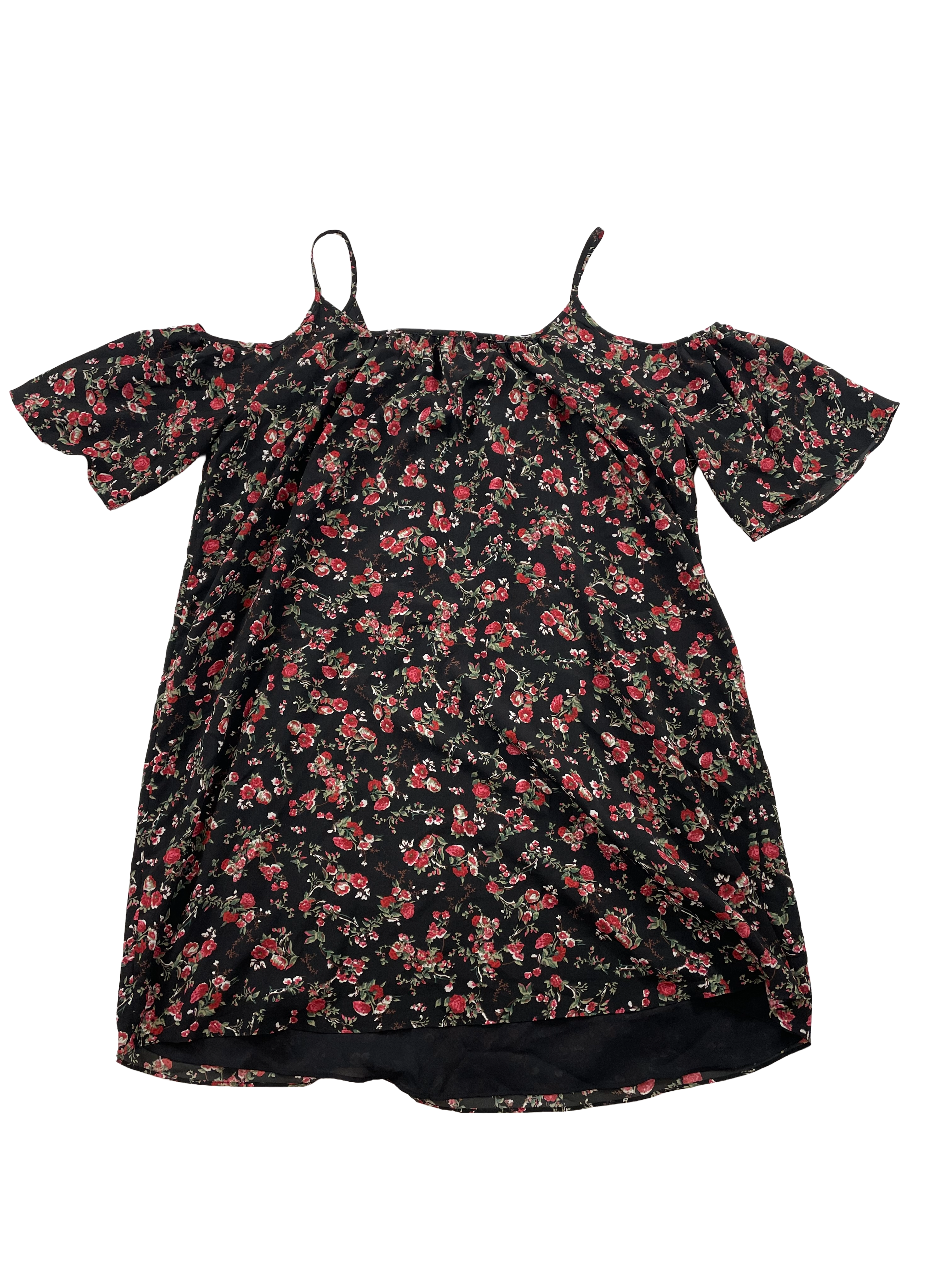 French Connection Peep Sleeve Floral Mini Dress (S)