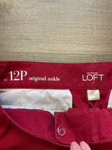 Loft Original Ankle Red Slacks (12P)