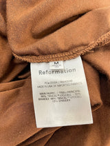 Reformation Jeans Kaila Wrap Knit Dress Brown (M) - BinxBerry Consignment