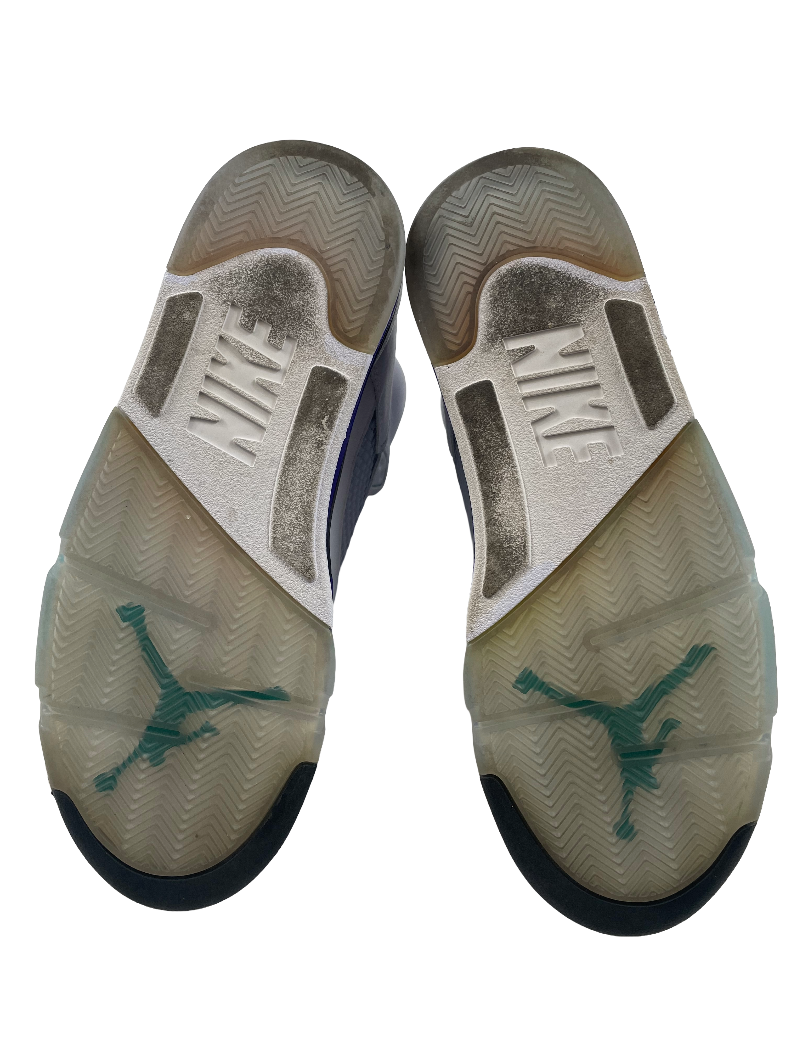 Air Jordan 5 Retro NRG White/New Emerald-Grape Ice Men's Sneaker (11.5) - BinxBerry Consignment