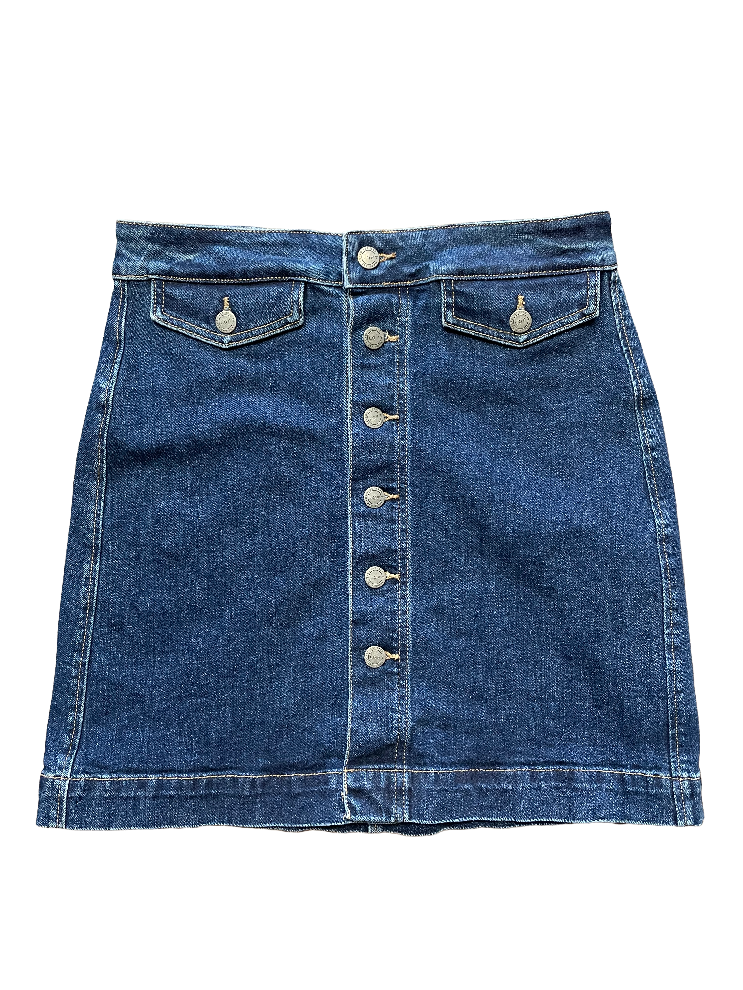 Loft Denim Button Down Skirt (4) - BinxBerry Consignment