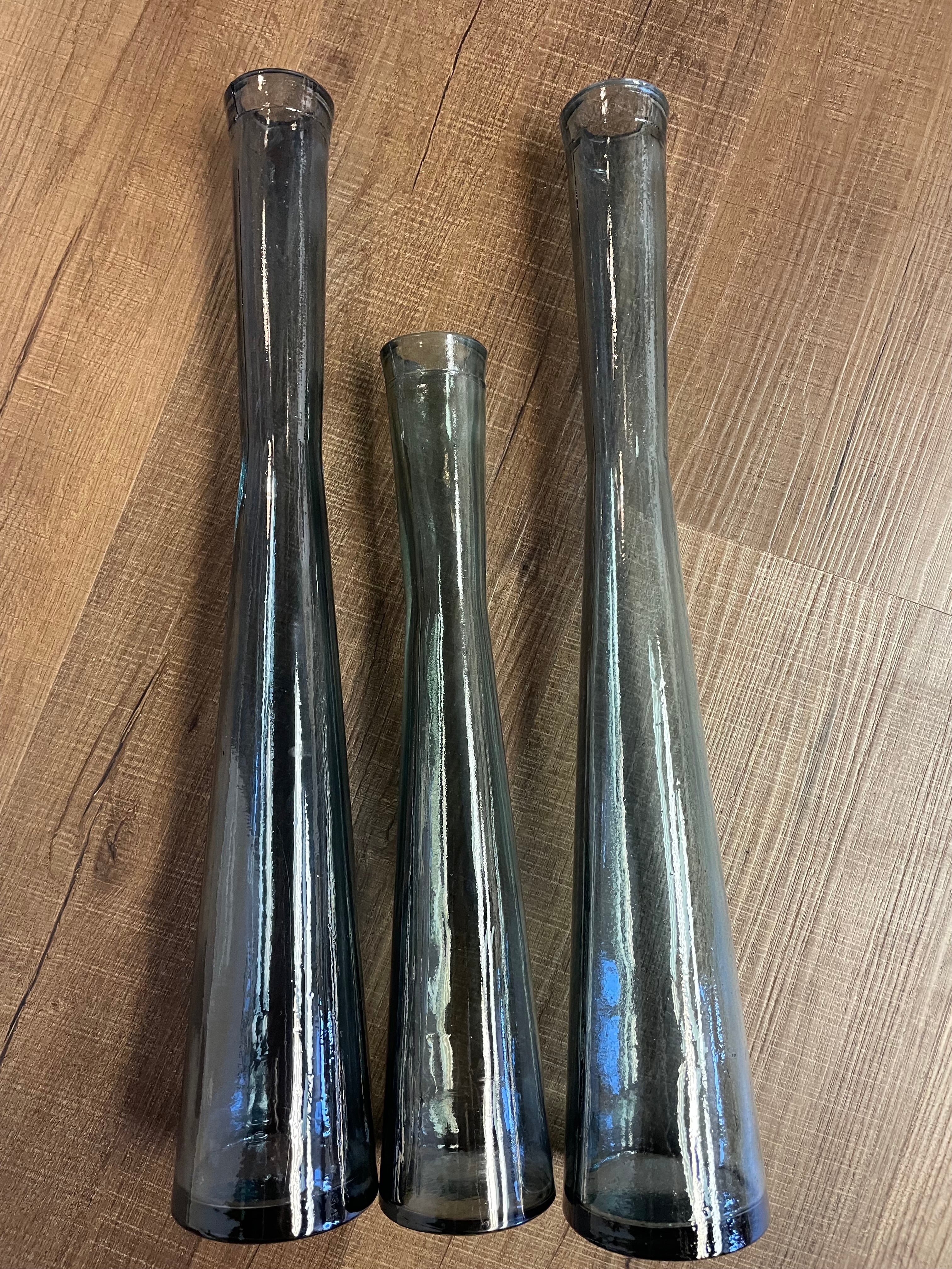 Set of 3 Mid Modern Glass Vases