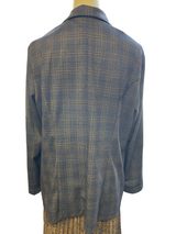 Liverpool Los Angeles Women's Blue Plaid Blazer (L)