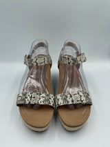 Aetrex Sydney Snake Quarter Strap Women's Wedge (10) - BinxBerry Consignment