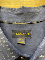 Toscano 100% Silk Men's Short Sleeved Button Down (L)