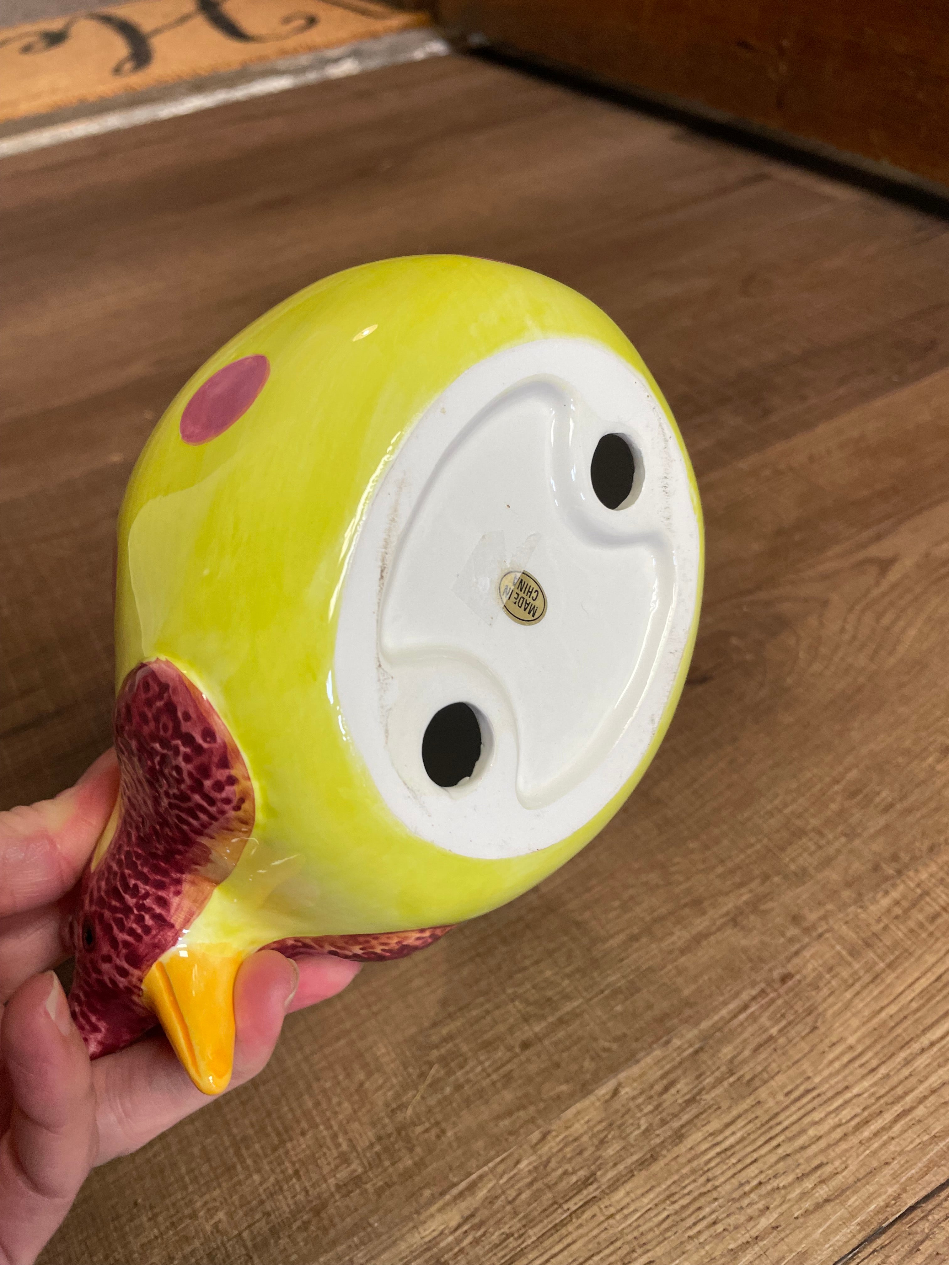 Vintage Glazed Ceramic Chicken