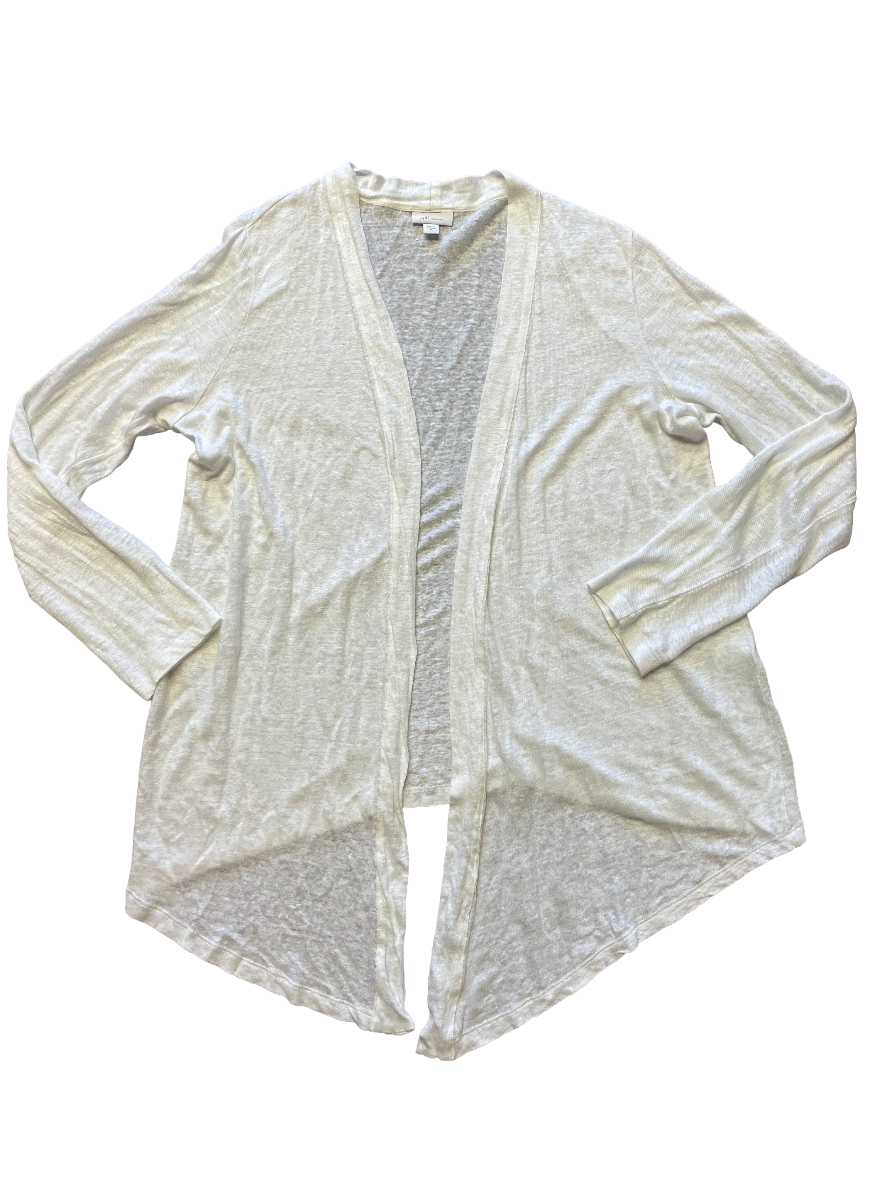 J. Jill Love Linen White Open Front Cardigan (M)