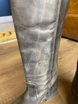 Frye Melissa Ladies Button 2 Tall Gray Leather Boots