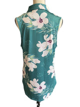 Bad Birdie Women's Green Floral Sleeveless Top (XL)