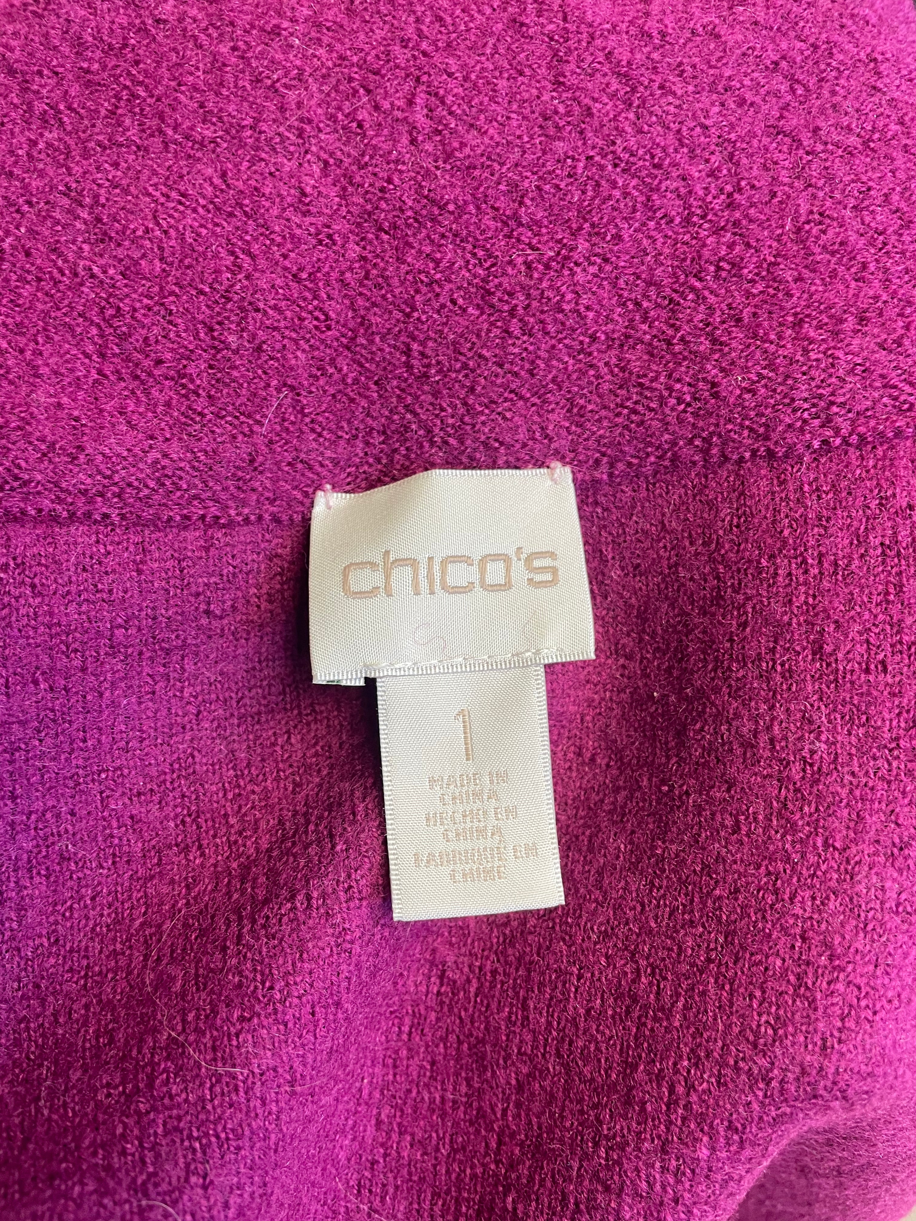 Chicos Wool Funnel Neck Sweater Wrap (1/M)