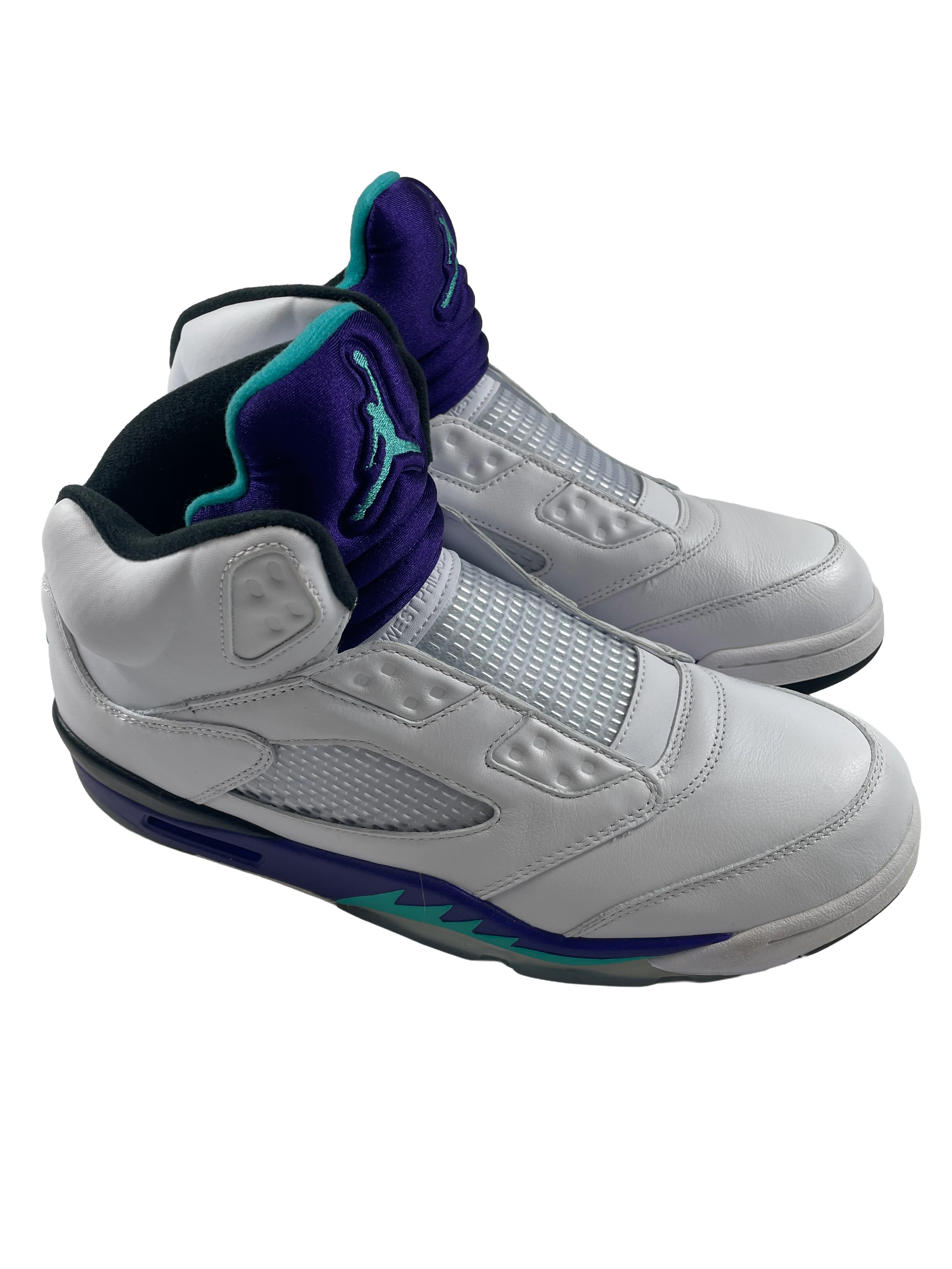 Air Jordan 5 Retro NRG White/New Emerald-Grape Ice Men's Sneaker (11.5) - BinxBerry Consignment