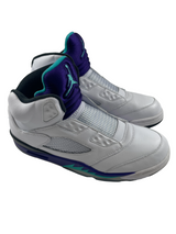 Air Jordan 5 Retro NRG White/New Emerald-Grape Ice Men's Sneaker (11.5) - BinxBerry Consignment