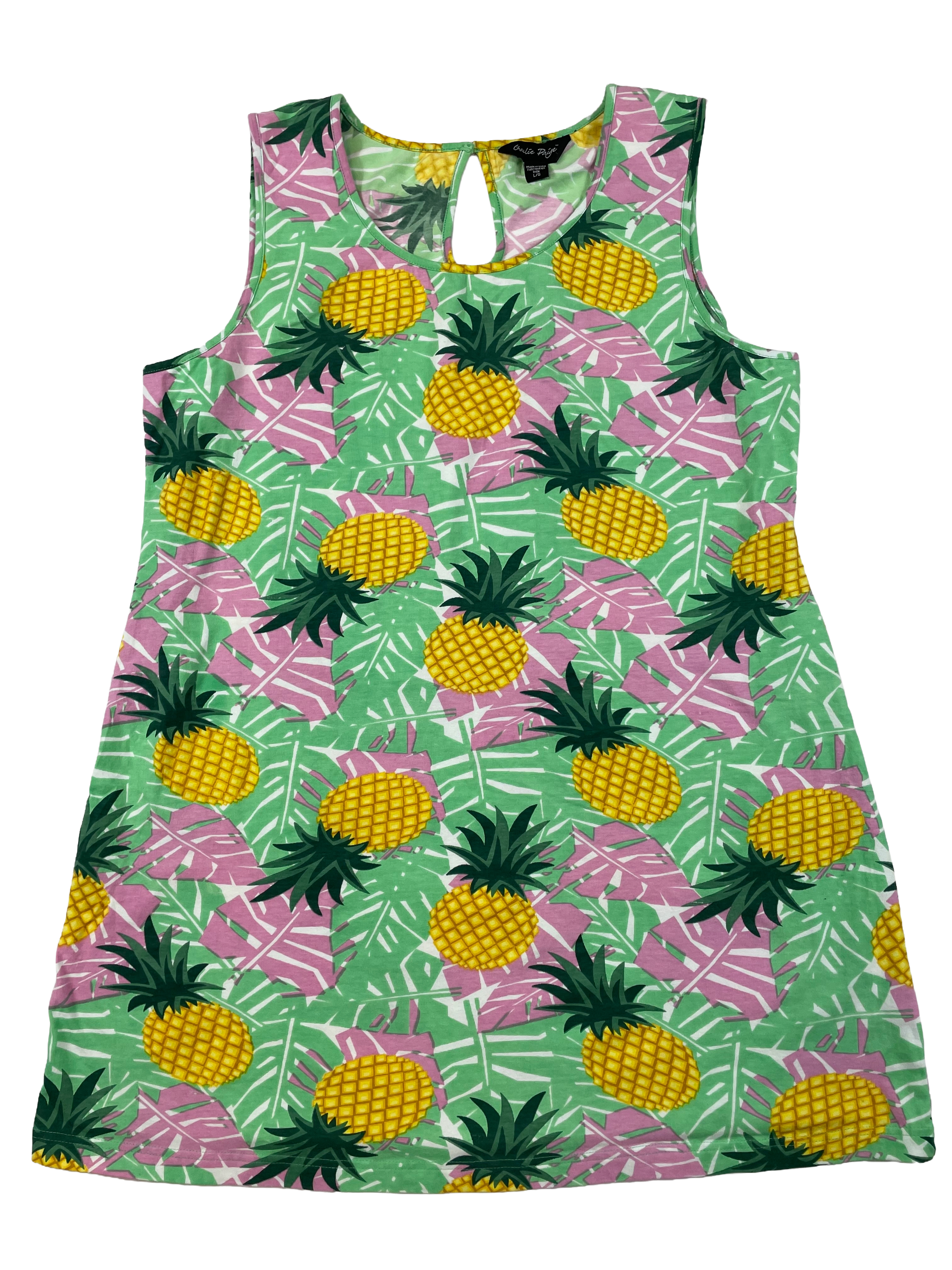 Charlie Paige Sleeveless Midi Pineapple Dress (L) - BinxBerry Consignment