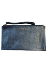 Michael Kors Zip Clutch Wristlet Black Pebbled