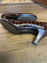 Sofft Brown Alligator Print Heels (8M)