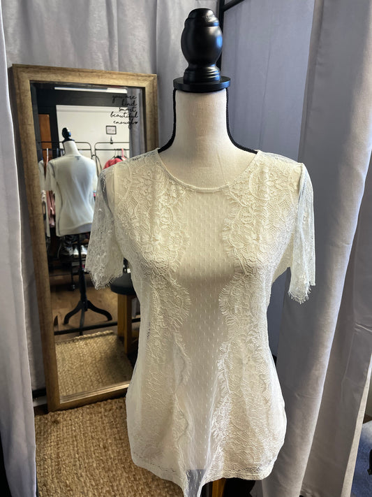 Express Lace Short Sleeved Top (S)