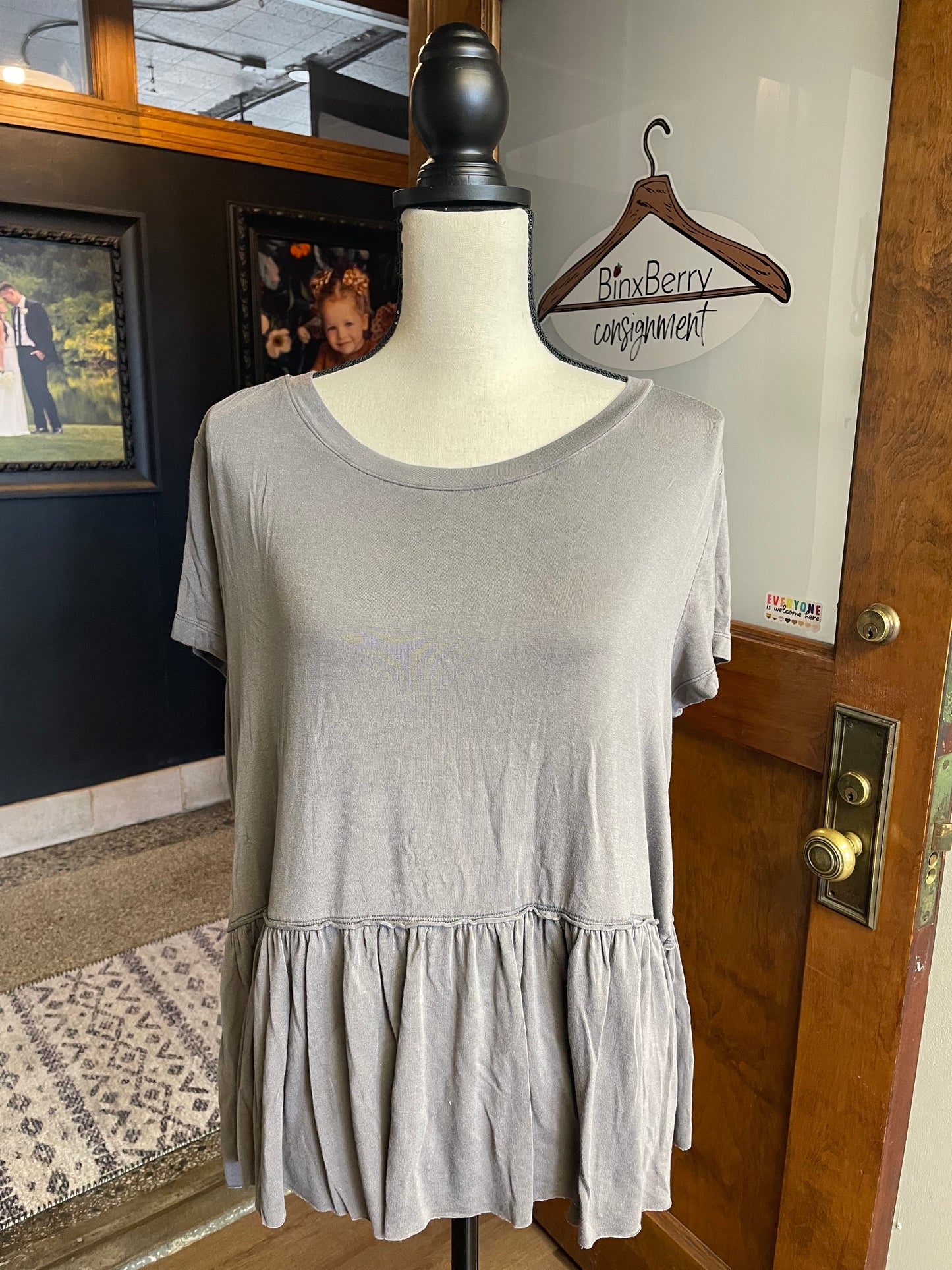 Mossimo Supply Co Ruffle Hem Shirt (L)