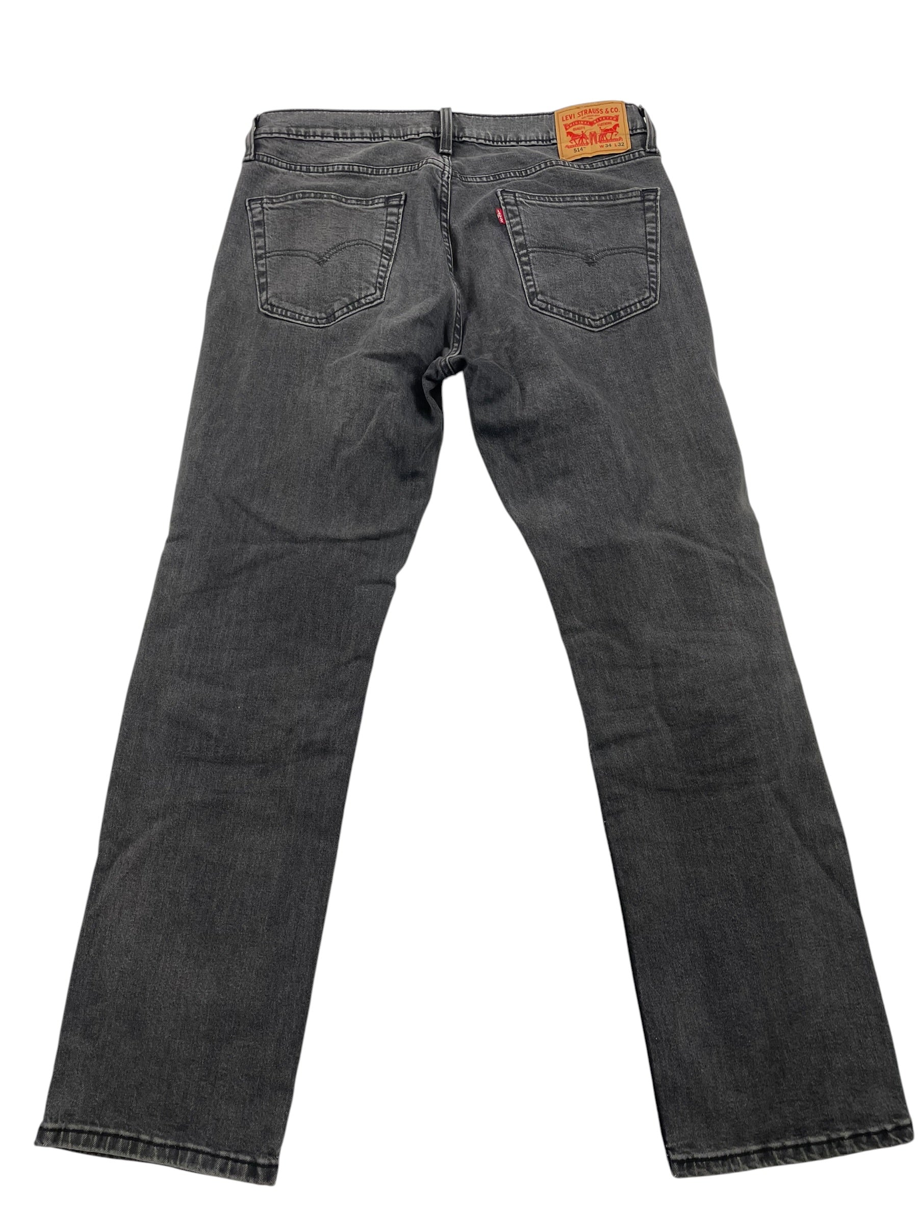 Levi Strauss Men's 514 in Black Wash Jeans (34x32)