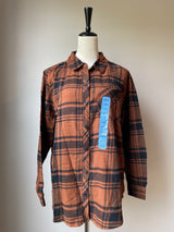 GAP Women's Cassie Plaid Relaxed Fit Flannel Shirt (L)