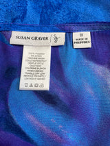 Susan Graver Floral Sheer Kimono Sleeve Top (1X)