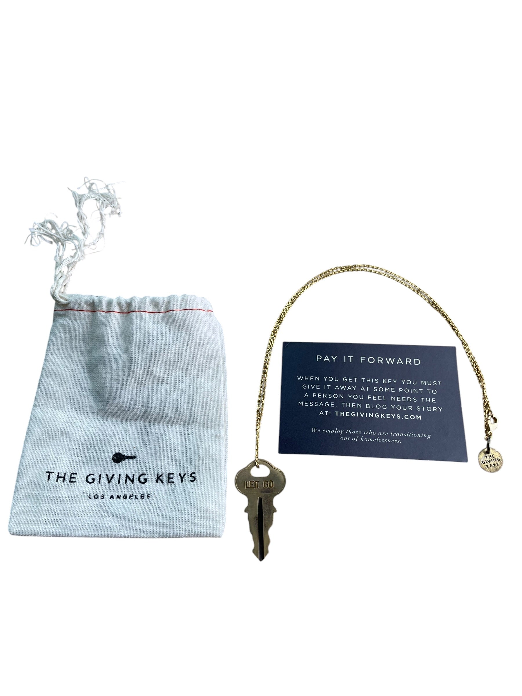 The Giving Keys "LET GO" Gold Tone Necklace