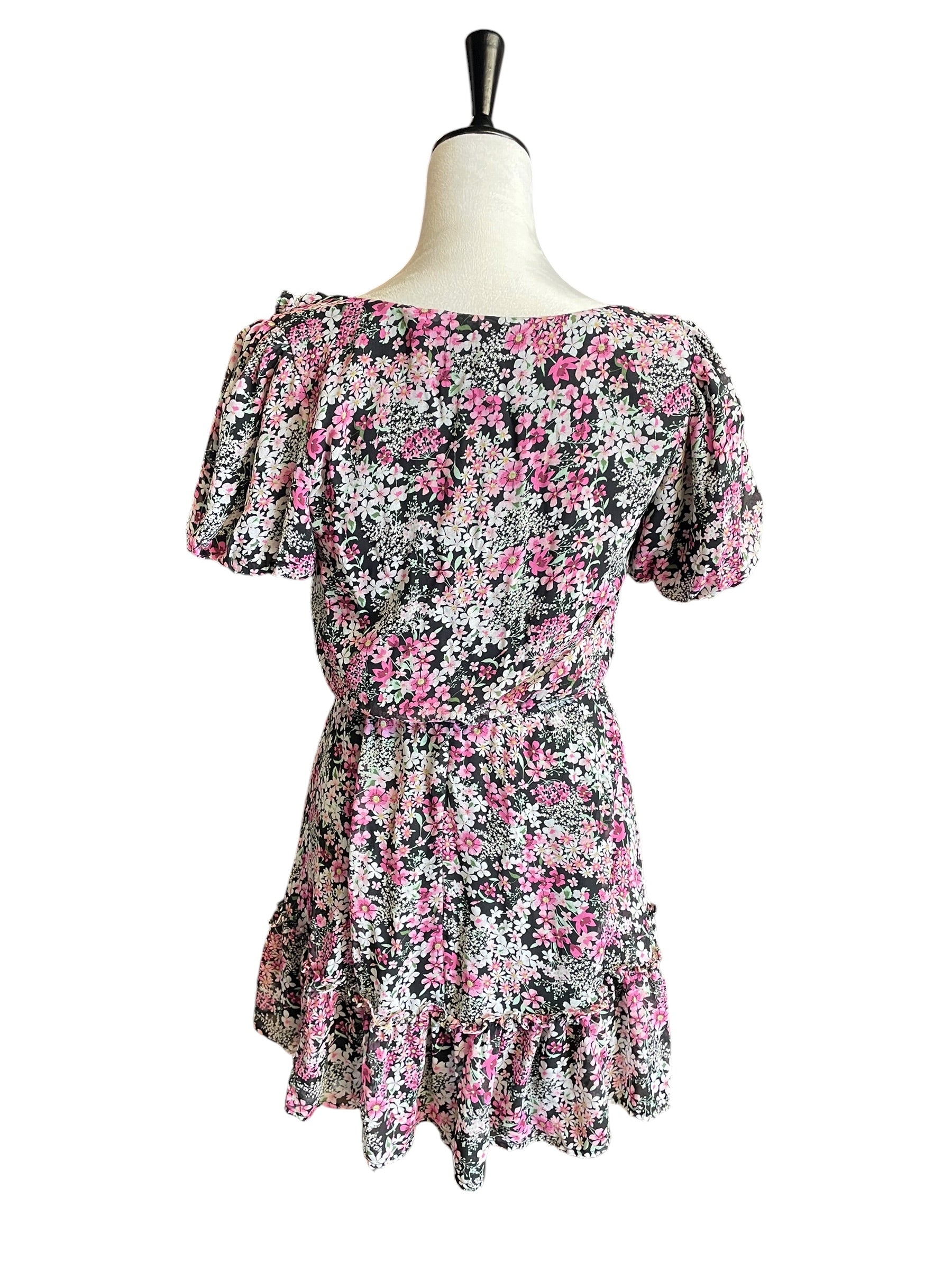 Crystal Doll Floral Elastic Waist Midi Dress (S)