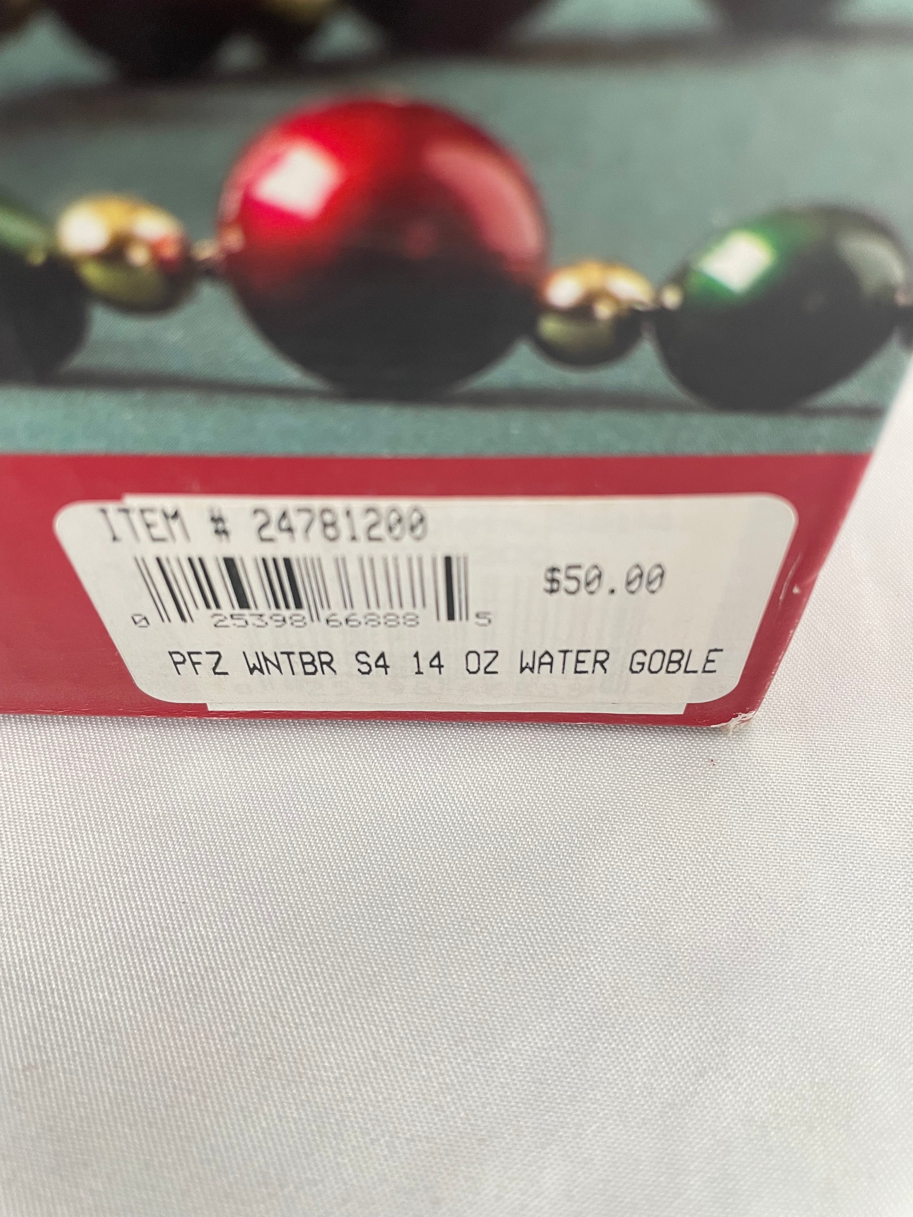 Pfaltzgraff Winterberry 14oz Water Goblets NIB - BinxBerry Consignment