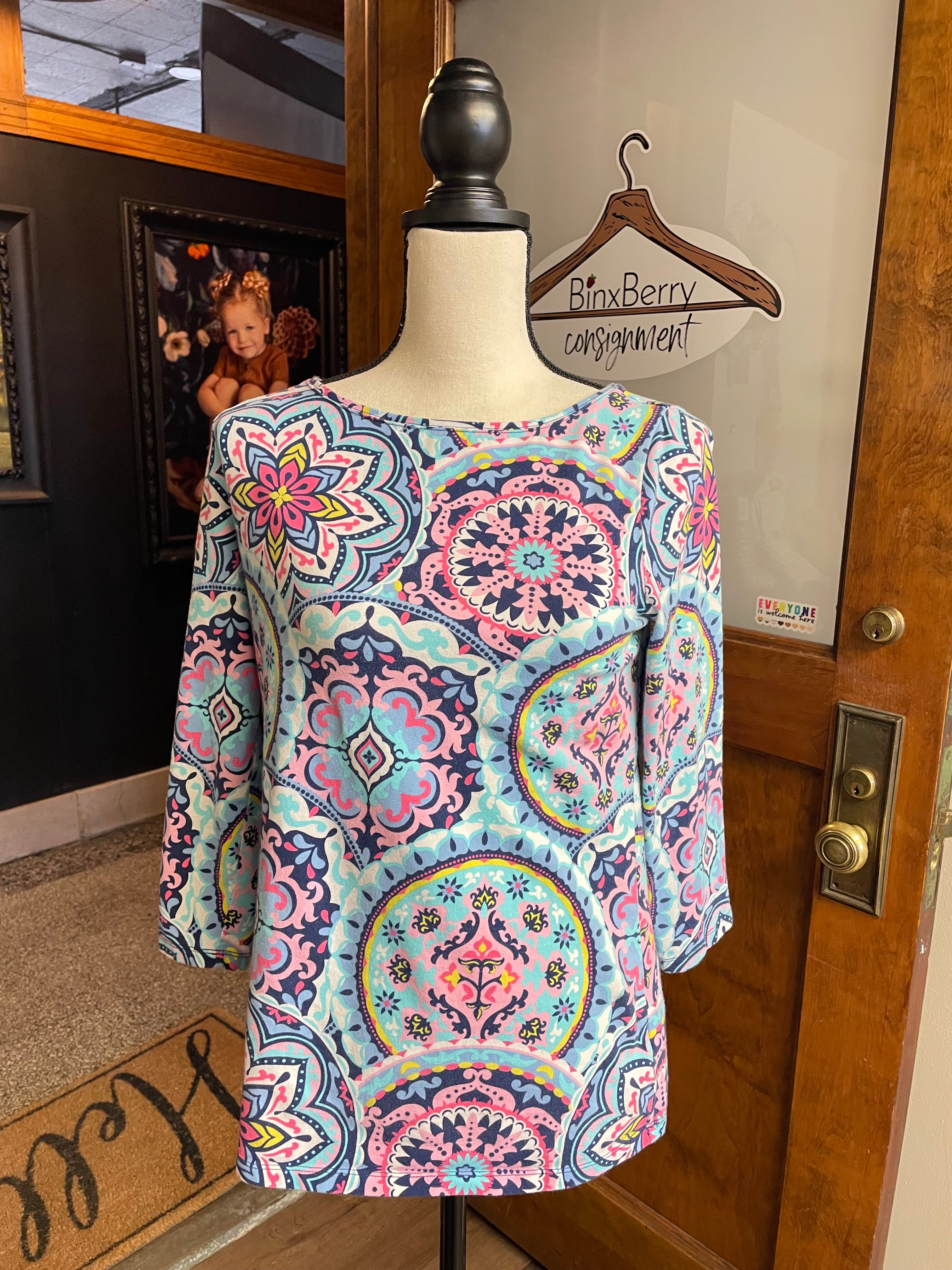 The Talbots Tee Kaleidoscope Print Top (S)