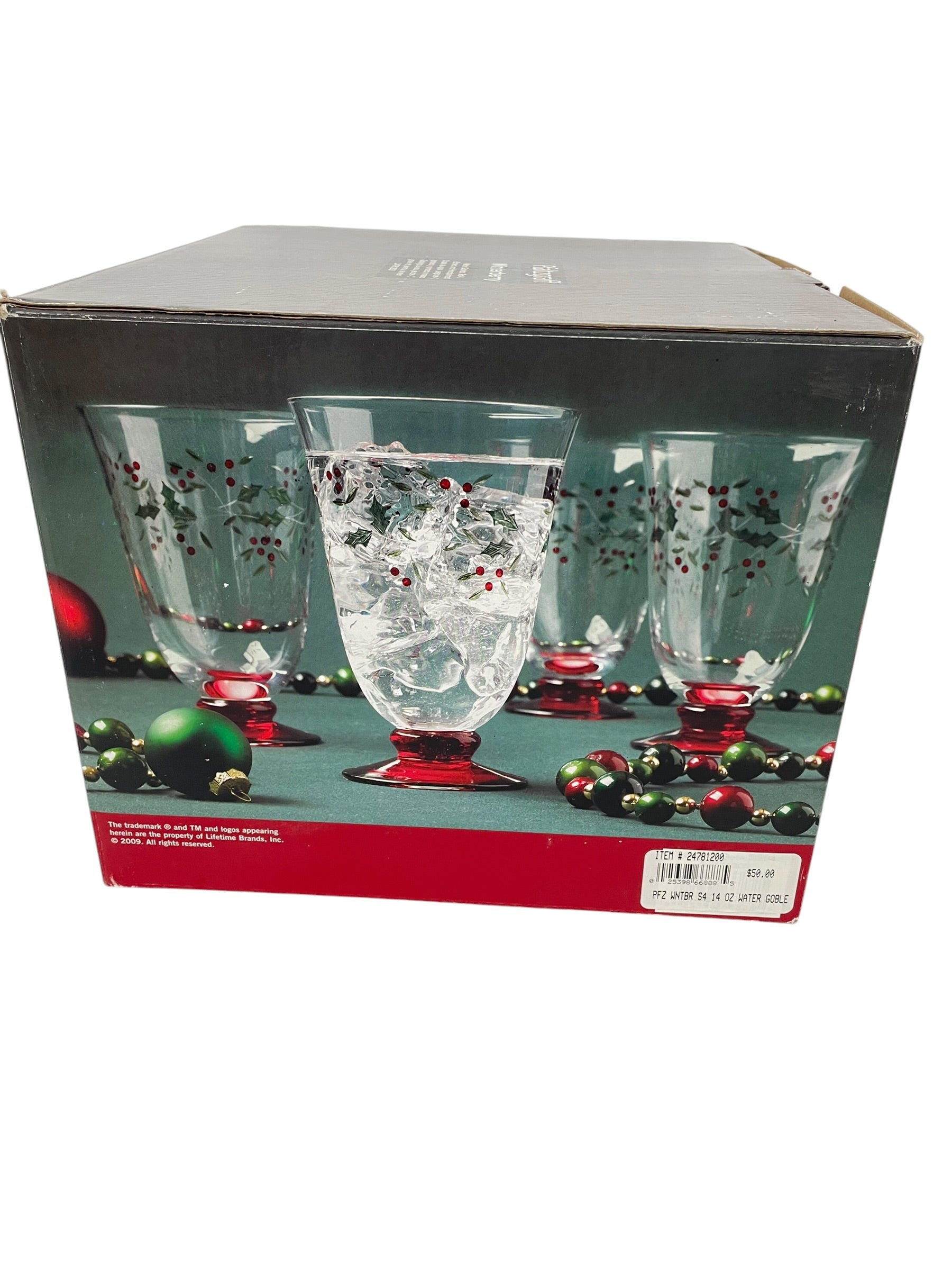 Pfaltzgraff Winterberry 14oz Water Goblets NIB - BinxBerry Consignment
