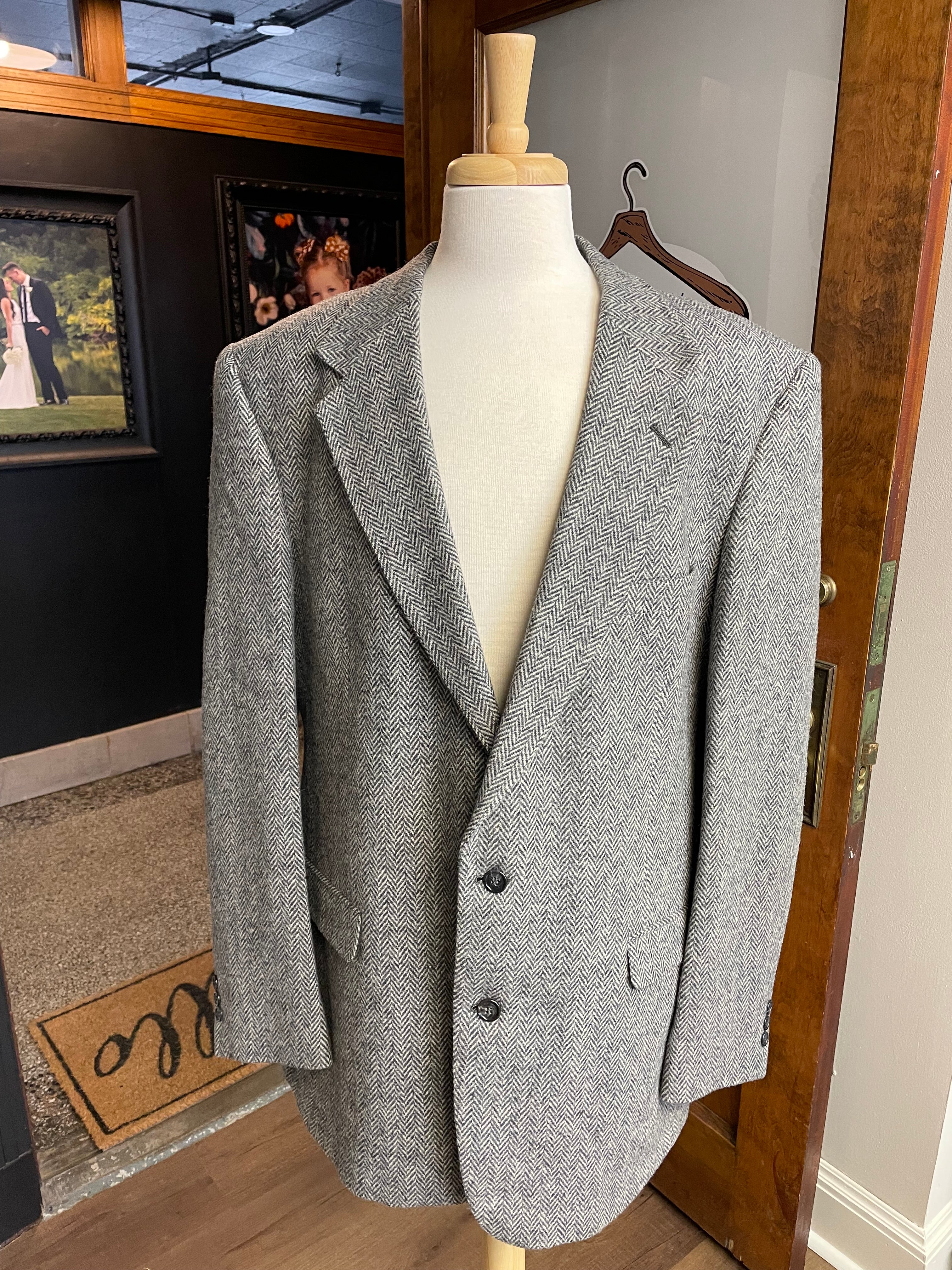 Allyn St George for Hagan's Men's Herringbone Suit Coat (46XL)