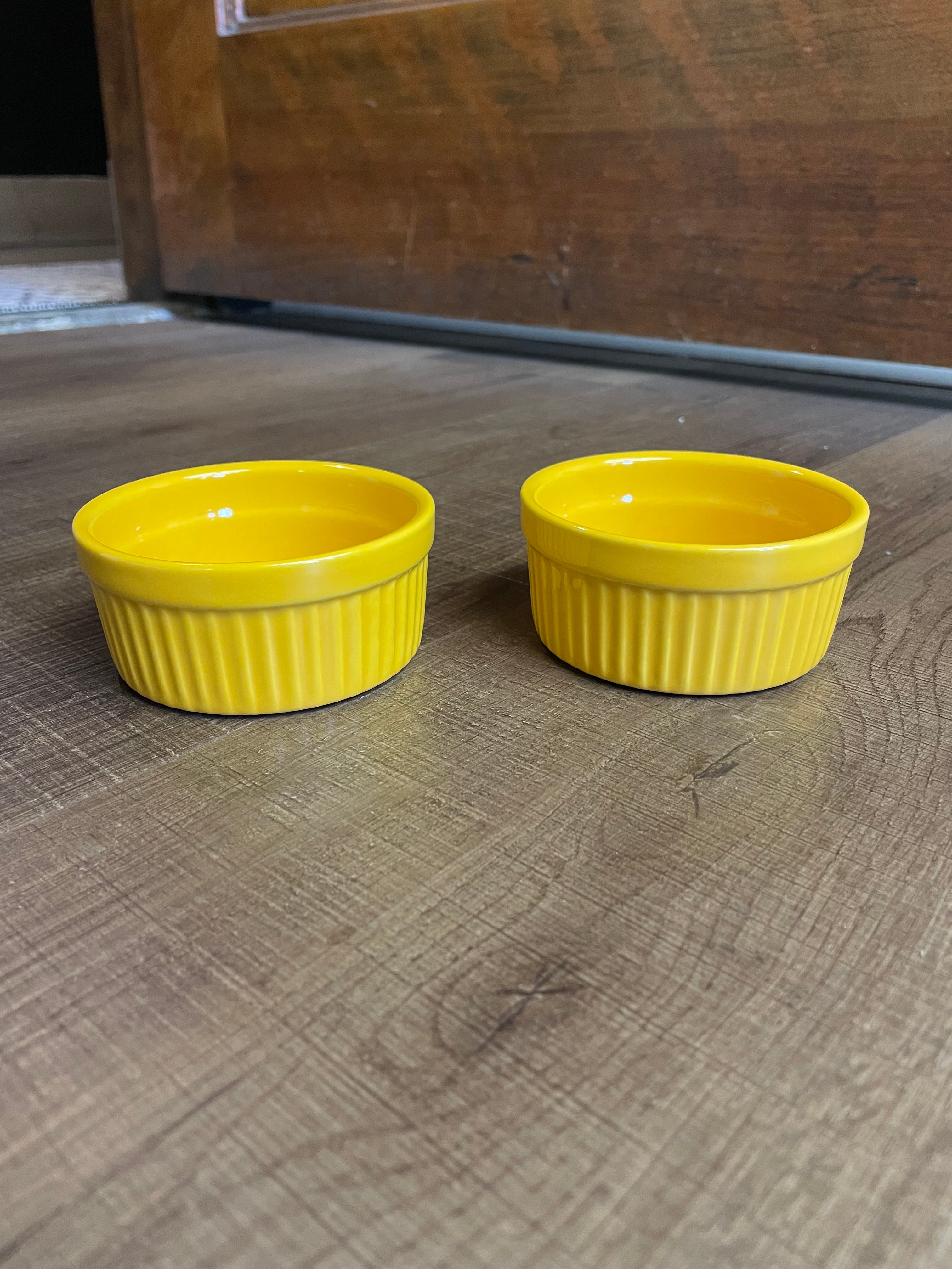 Painted Ceramic Custard Cups (Set of 2)