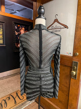 Crystal Studded Long Sleeved Romper (S)