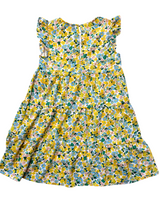 KIRUNDO Yellow Floral Ruffle Sleeve Tiered Maxi Dress (S) - BinxBerry Consignment